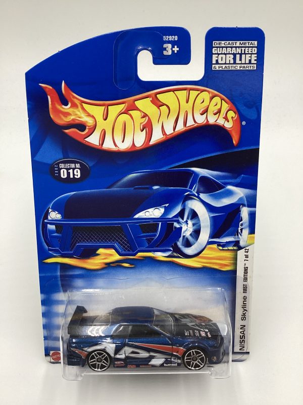 2002 Hot Wheels First Editions #019 Nissan Skyline Blue HTF PR5 Wheels W Protector SR Supply