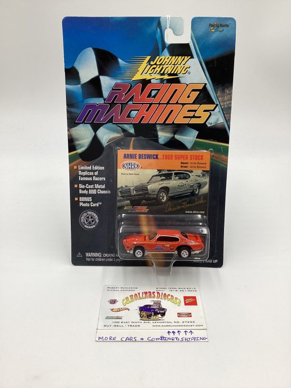 Johnny Lightning Racing Machines Arnie Beswick 1969 Super Stock Orange 222H Online Sale