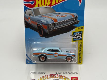 Hot Wheels 68 Chevy Nova Blue Gulf Wheel Swap Custom On Card W Protector For Sale