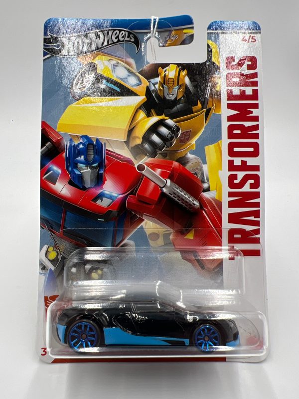 2024 Hot Wheels Transformers #4 Bugatti Veyron Black Blue 159i Online