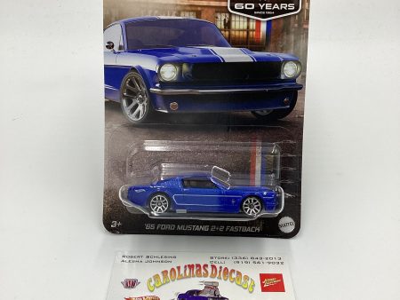 2024 Hot Wheels Silver Series 60 Years Mustang #5 65 Ford Mustang 2+2 Fastback Blue 151E Fashion