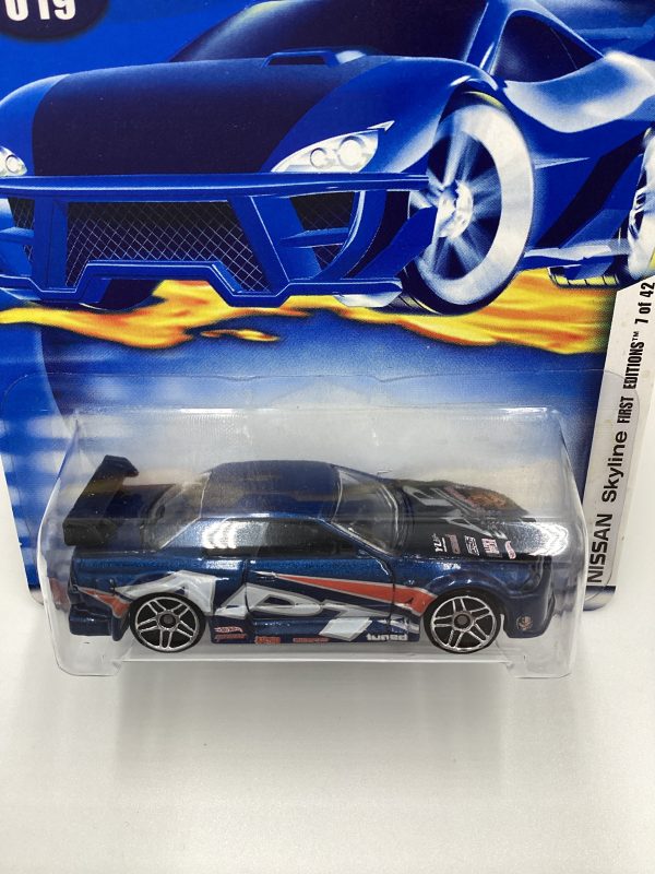 2002 Hot Wheels First Editions #019 Nissan Skyline Blue HTF PR5 Wheels W Protector SR Supply