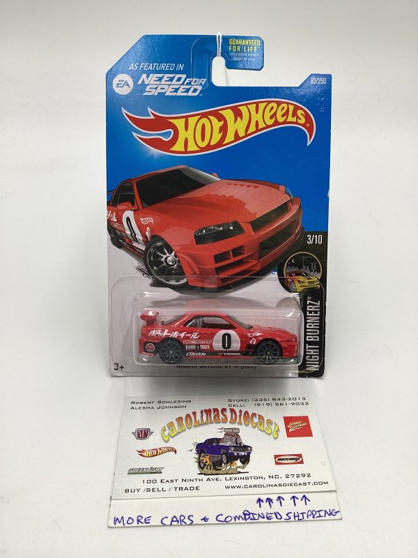 2016 Hot Wheels #83 Nissan Skyline GT-R Need for Speed R34 (SR) For Sale