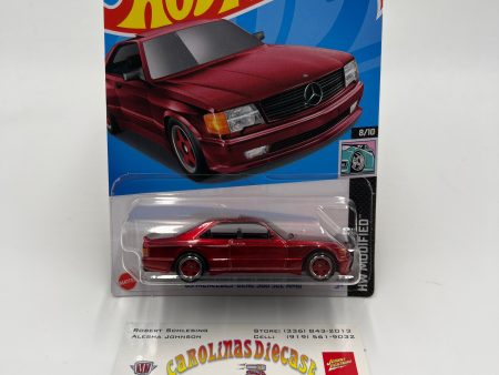 2024 Hot Wheels Super Treasure Hunt #82 89 Mercedes-Benz 560 SEC AMG Red W Protector Online now