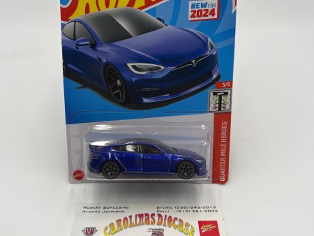 2024 Hot Wheels Q Case #238 Tesla Model S Plaid Blue 48C Online