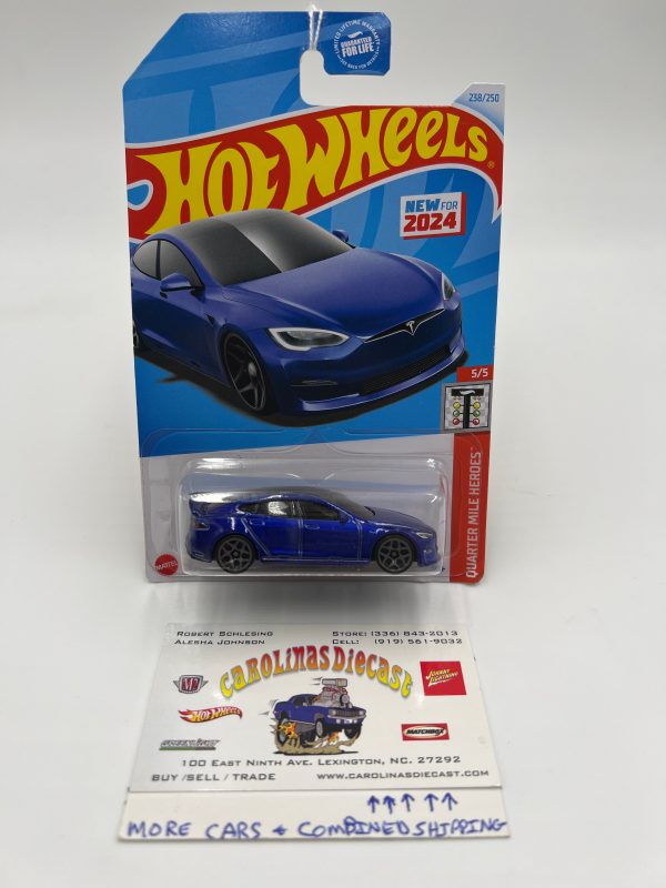 2024 Hot Wheels Q Case #238 Tesla Model S Plaid Blue 48C Online