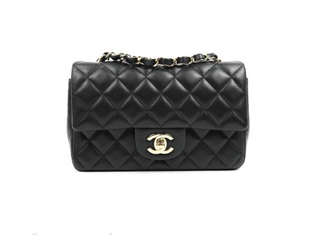 Chanel Quilted Mini Rectangular Flap Black Lambskin Gold Hardware Online