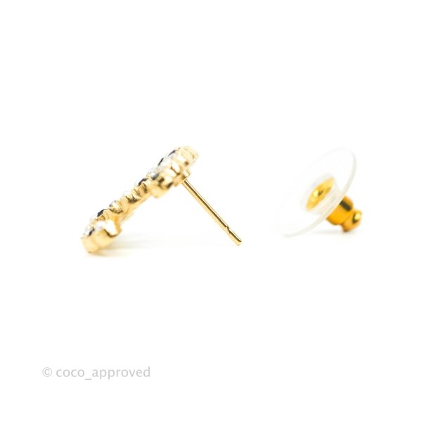 Chanel Pearl Crystal CC Earrings Gold Tone 21V Online Sale