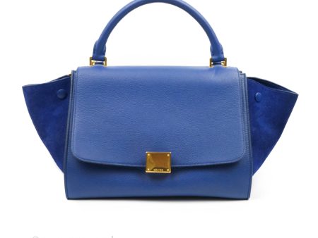 Celine Sleek Small Tri-Color Trapeze Blue Calfskin Online now