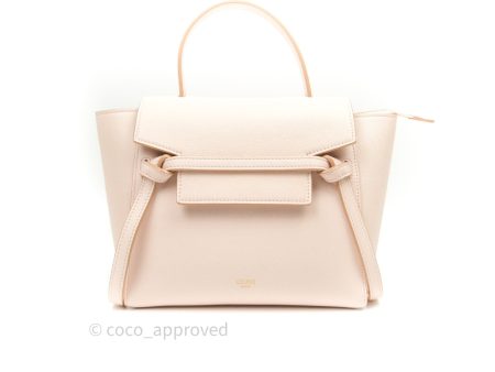 Celine Grained Calfskin Nano Belt Bag Pale Pink Gold Hardware Online Sale