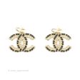 Chanel Crystal CC Braided Black Leather Drop Earrings Gold Hardware 20C Online Hot Sale