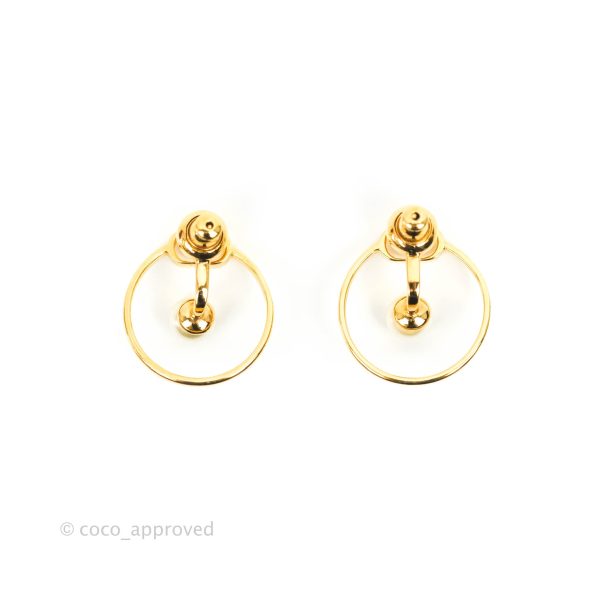 Christian Dior Pearl 30 Montaigne Earrings Gold Cheap