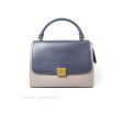 Celine Sleek Calfskin Small Tri-Color Trapeze Dark Blue Discount