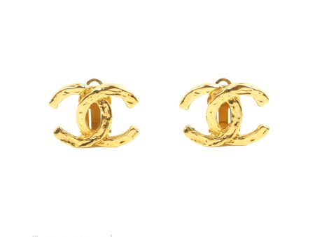 Chanel Vintage CC Clip On Earrings Gold Tone For Discount