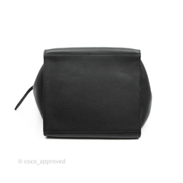 Celine Small Big Bag Black Supple Grained Leather Silver Hardware For Discount