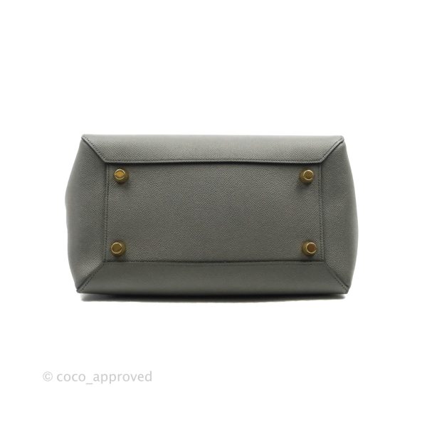 Celine Mini Belt Bag Grey Grained Calfskin Gold Hardware For Sale