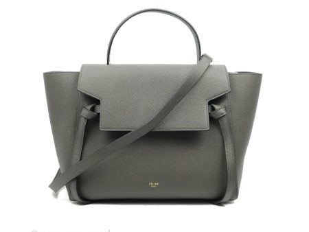 Celine Mini Belt Bag Grey Grained Calfskin Gold Hardware For Sale