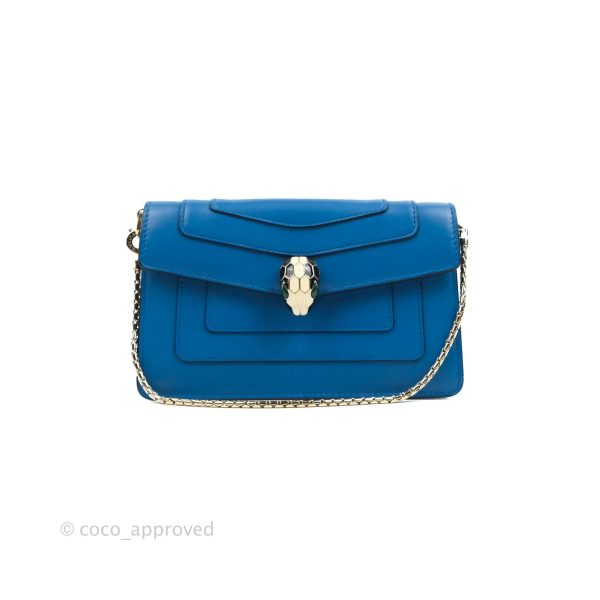 Bvlgari Serpenti Forever Mini Bag in Blue Gold Hardware For Discount