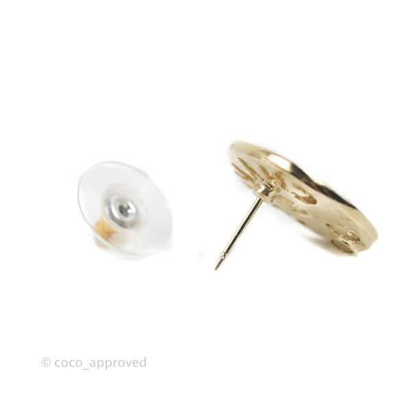 Chanel Egypt Coco Chanel Cutout Crystal Stud Earrings 19A Fashion