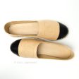 Chanel Espadrille Black Beige Leather Size 39 Supply