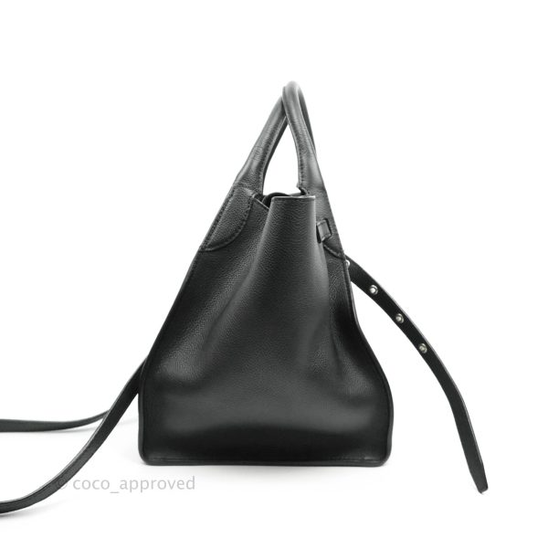 Celine Small Big Bag Black Supple Grained Leather Silver Hardware For Discount