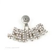 Dior J ADIOR Earrings Antique Silver-Finish Metal with White Crystals Fashion