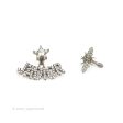 Dior J ADIOR Earrings Antique Silver-Finish Metal with White Crystals Fashion