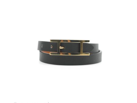 Hermès Veau Behapi Single Tour Bracelet Black Fauve For Discount