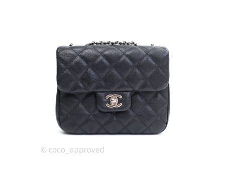 Chane Quilted Small Urban Companion Flap Black Caviar Silver Hardware Online Sale