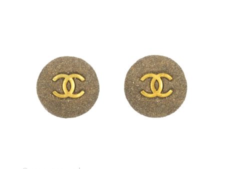 Chanel Vintage CC Round Earrings Clip On Gold Tone Online