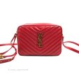 Saint Laurent Lou Quilted Camera Bag Red Calfskin Gold Hardware For Cheap