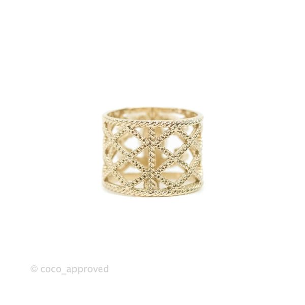 Chanel CC Pearl Ring Gold Tone 19C Online