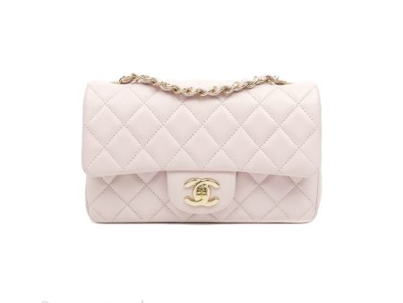 Chanel Quilted Mini Rectangular Flap Pale Pink Lambskin Gold Hardware For Discount