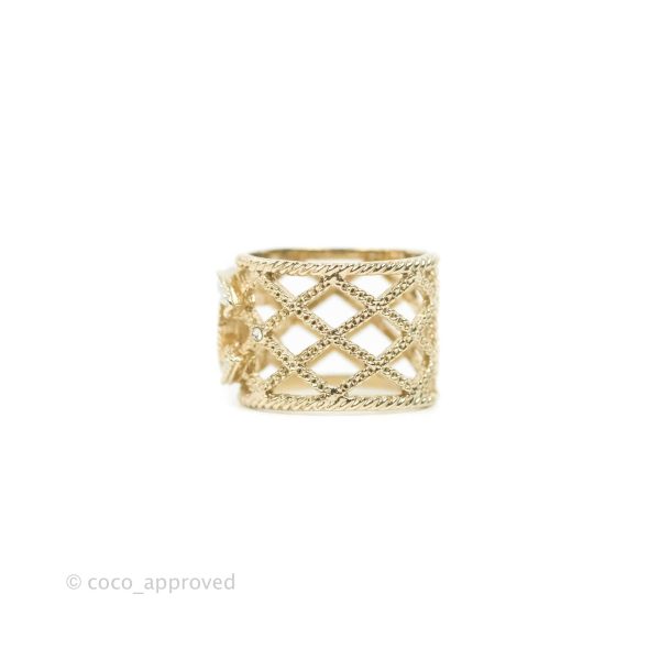 Chanel CC Pearl Ring Gold Tone 19C Online