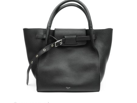 Celine Small Big Bag Black Supple Grained Leather Silver Hardware For Discount