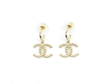 Chanel CC Hoop Earrings Gold Tone 22C For Discount