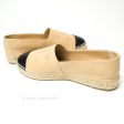 Chanel Espadrille Black Beige Leather Size 39 Supply