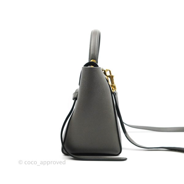 Celine Micro Belt Bag Grey Grained Calfskin Gold Hardware For Cheap