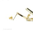 Chanel Letter Cha-Nel Logo Drop Earrings Gold Tone 20V Hot on Sale