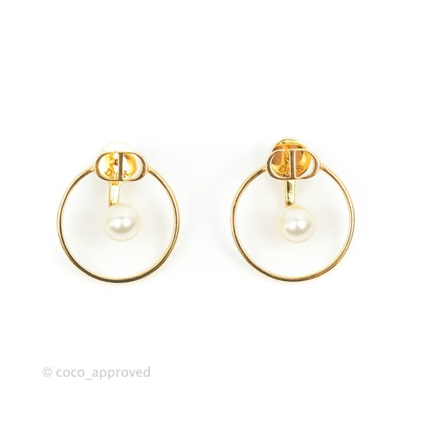 Christian Dior Pearl 30 Montaigne Earrings Gold Cheap