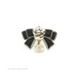 Chanel Camellia Bow Black Pin Brooch 21C Hot on Sale