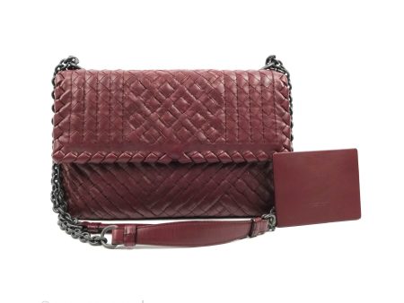 Bottega Veneta Small Nappa Intrecciato Olimpia Shoulder Bag Dark Red Online