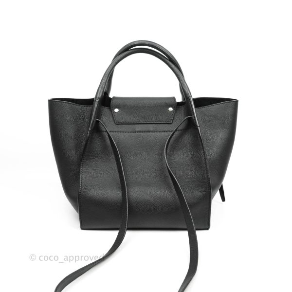 Celine Small Big Bag Black Supple Grained Leather Silver Hardware For Discount