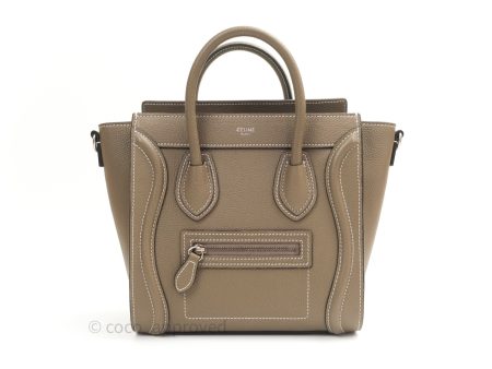 Celine Nano Luggage in Souris Drummed Calfskin Discount