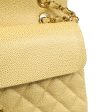 CHANEL 2001-2003 Classic Double Flap Medium Beige Caviar 87886 Sale