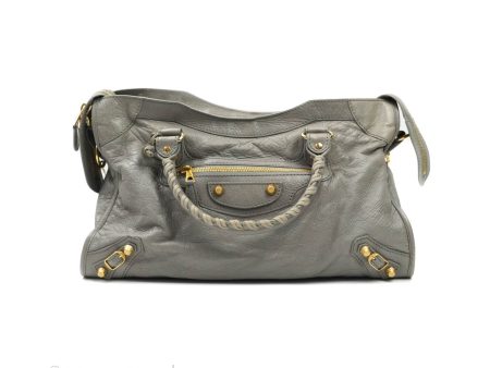 Balenciaga Classic City Bag Calfskin Grey Gold Hardware Sale