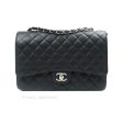 Chanel Classic Jumbo Double Flap Maxi Black Caviar Silver Hardware Online Sale