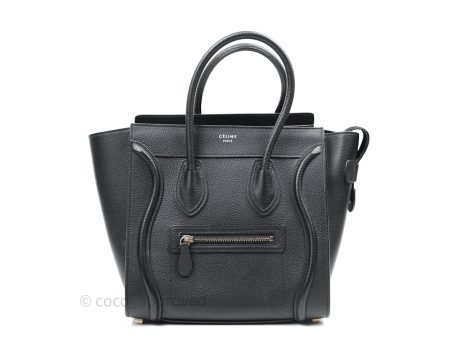 Celine Black Grained Calfskin Leather Micro Luggage Bag Cheap