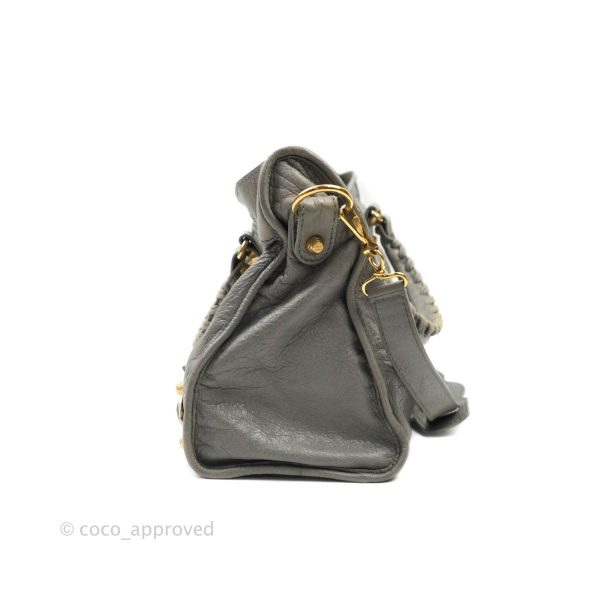 Balenciaga Classic City Bag Calfskin Grey Gold Hardware Sale