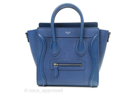 Celine Nano Luggage in Dark Indigo Drummed Calfskin Discount